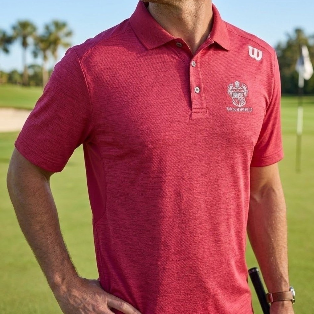 Wilson Woodfield Performance Polo Shirt Mens Medium Red WRA731304 Tennis Active